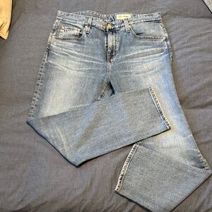 AG Adriano Goldschmied Faded Blue Cropped Jeans